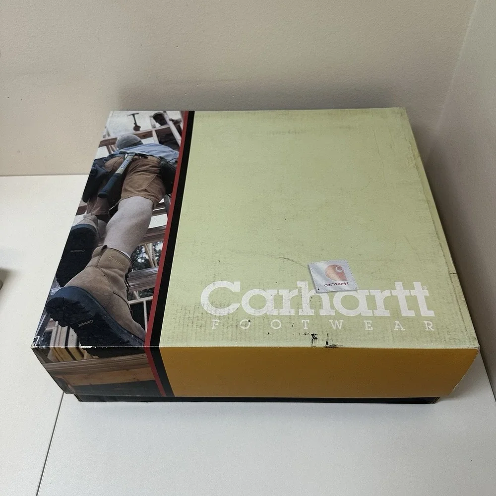 Carhartt Leather Slip Resistant Soft Toe Wedge Work Boot Style 3915 Size 12EE